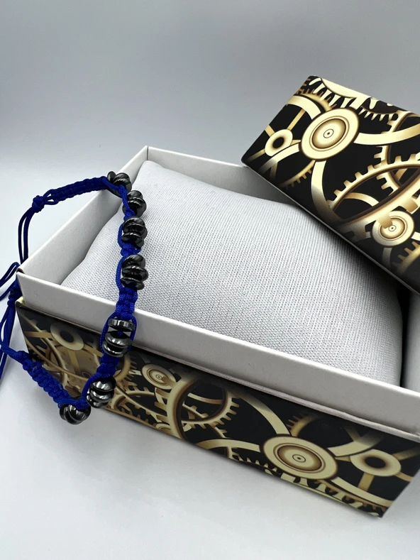 GÜMÜŞTEL EL SANATLARI Sertifikalı Hematit Doğal Taş Tasarım Bileklik Aaa Kalite Hafıza Konsantrasyon Kıvrak Zeka - Resim 2