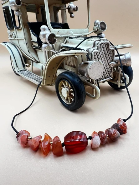 GÜMÜŞTEL EL SANATLARI Sertifikalı Akik Doğal Taş Bileklik Tasarım AAA Kalite ürün görseli 1