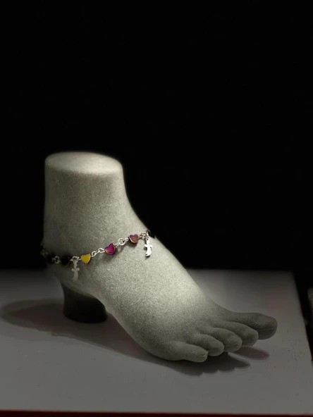 GÜMÜŞTEL EL SANATLARI Sertifikalı Hematit Doğal Taş Bileklik & Halhal Özel Tasarım - Resim 4