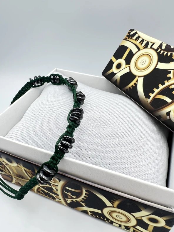 GÜMÜŞTEL EL SANATLARI Sertifikalı Hematit Doğal Taş Tasarım Bileklik Aaa Kalite Hafıza Konsantrasyon Kıvrak Zeka - 2