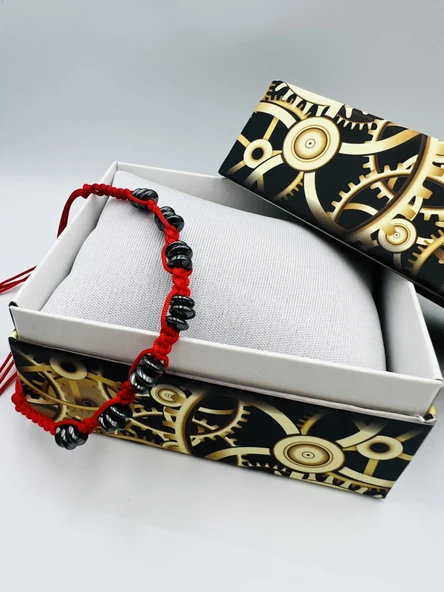 GÜMÜŞTEL EL SANATLARI Sertifikalı Hematit Doğal Taş Tasarım Bileklik Aaa Kalite Hafıza Konsantrasyon Kıvrak Zeka - Resim 2