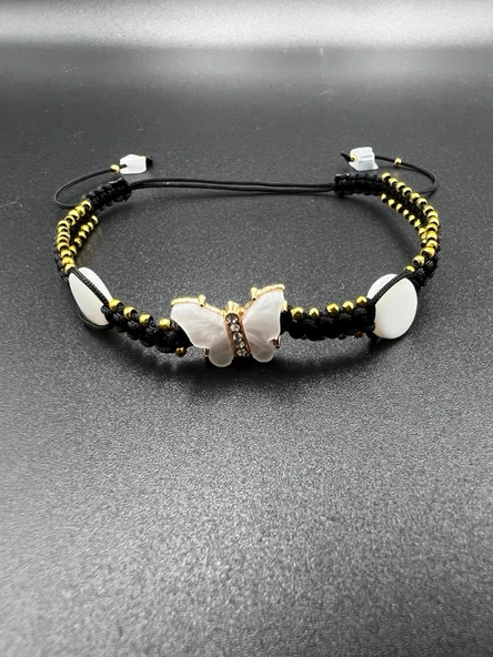 GÜMÜŞTEL EL SANATLARI Sertifikalı Sedef Doğal Taş El Yapımı Tasarım Bileklik AAA Kalite - Resim 3