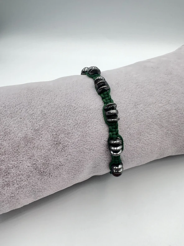 GÜMÜŞTEL EL SANATLARI Sertifikalı Hematit Doğal Taş Tasarım Bileklik Aaa Kalite Hafıza Konsantrasyon Kıvrak Zeka - 5