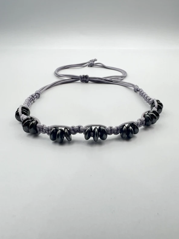 GÜMÜŞTEL EL SANATLARI Sertifikalı Hematit Doğal Taş Tasarım Bileklik Aaa Kalite Hafıza Konsantrasyon Kıvrak Zeka - Resim 4