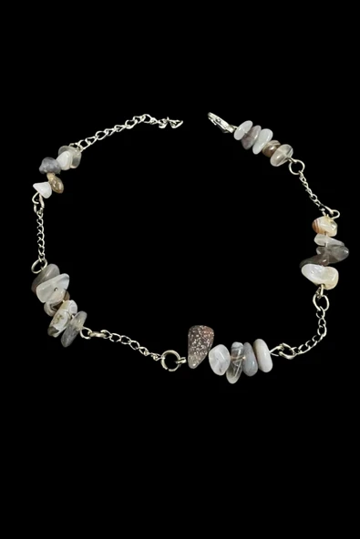 GÜMÜŞTEL EL SANATLARI Sertifikalı Bostwana Doğal Taş El Yapımı Tasarım Bileklik - Resim 3