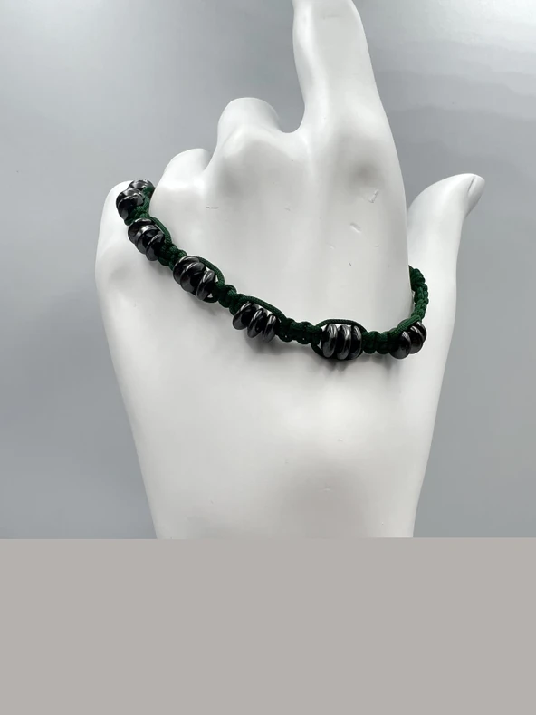 GÜMÜŞTEL EL SANATLARI Sertifikalı Hematit Doğal Taş Tasarım Bileklik Aaa Kalite Hafıza Konsantrasyon Kıvrak Zeka - 4