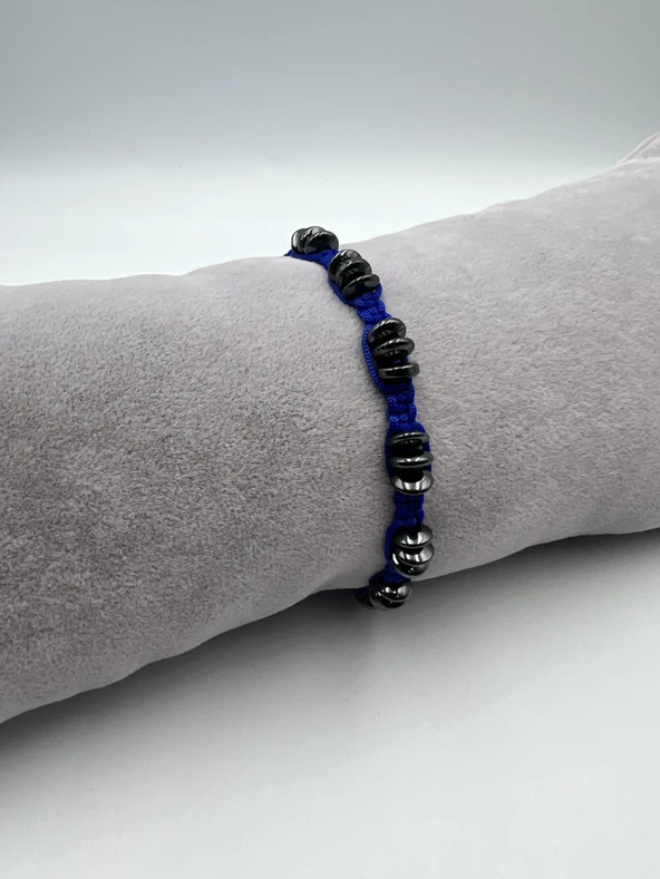 GÜMÜŞTEL EL SANATLARI Sertifikalı Hematit Doğal Taş Tasarım Bileklik Aaa Kalite Hafıza Konsantrasyon Kıvrak Zeka - Resim 4