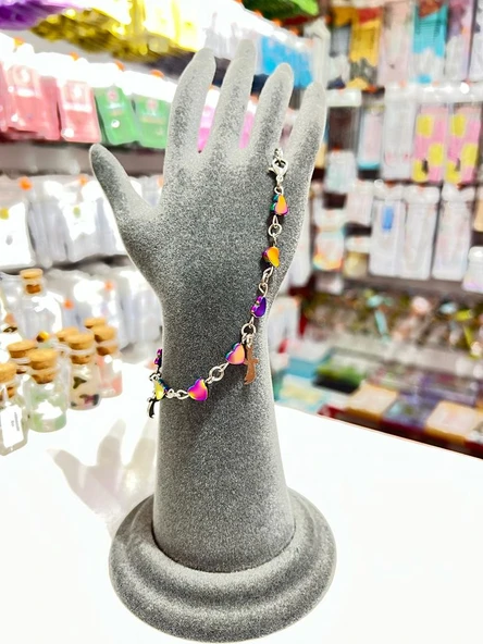 GÜMÜŞTEL EL SANATLARI Sertifikalı Hematit Doğal Taş Bileklik & Halhal Özel Tasarım - Resim 2