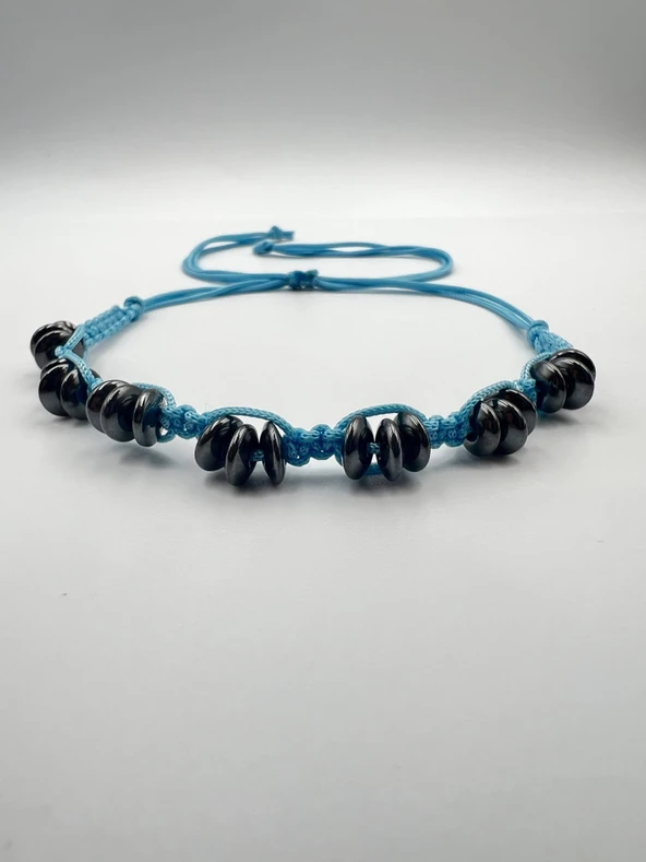 GÜMÜŞTEL EL SANATLARI Sertifikalı Hematit Doğal Taş Tasarım Bileklik Aaa Kalite Hafıza Konsantrasyon Kıvrak Zeka - Resim 4