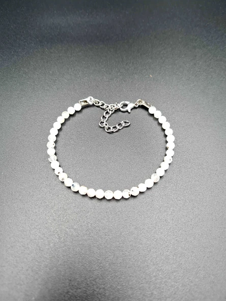 GÜMÜŞTEL EL SANATLARI Sertifikalı Doğal Aytaşı (ZAYIFLAMA TAŞI) Bileklik 4 Mm Ince Özel Kesim ürün görseli 1