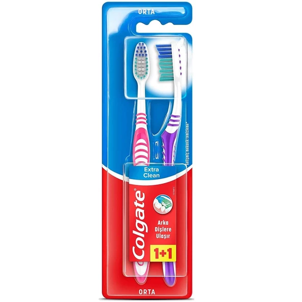 Colgate Extra Clean Orta Diş Fırçası 1+1