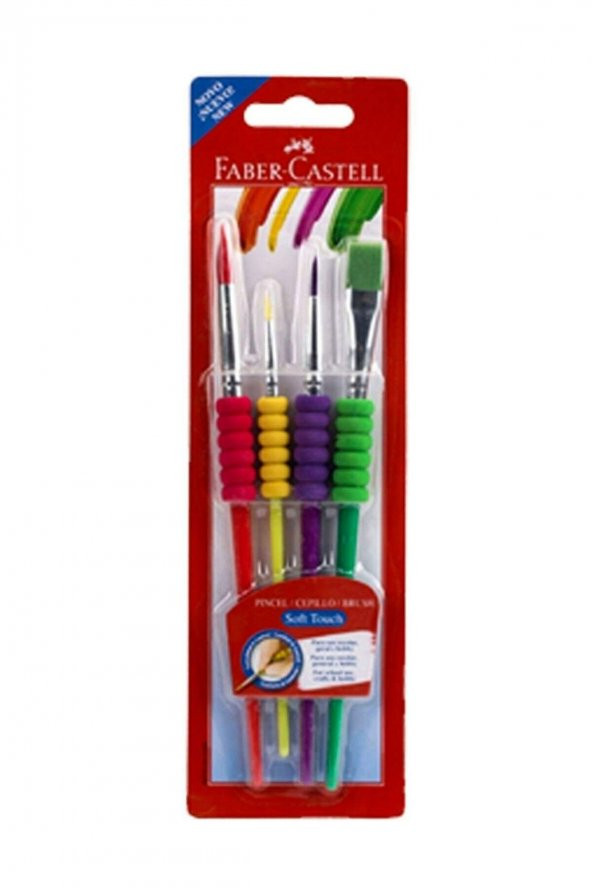 Faber Castell 4 Çeşit Canlı Renkler Fırça Soft Touch