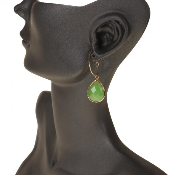 KRİSTAL AÇIK YEŞİL HALKA KÜPE B BOY - 2