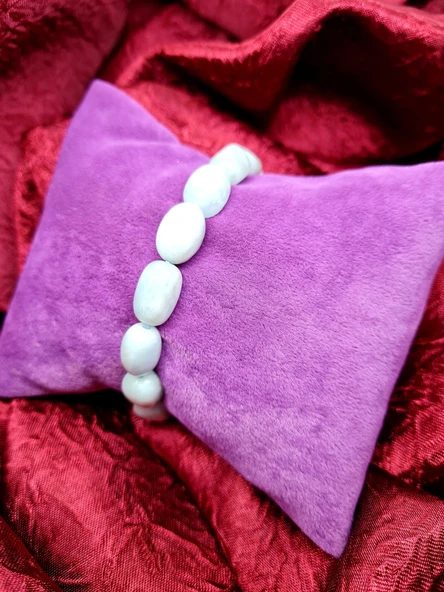 GÜMÜŞTEL EL SANATLARI Sertifikalı Doğal Taş Akuamarin Taşı Bileklik ürün görseli 1