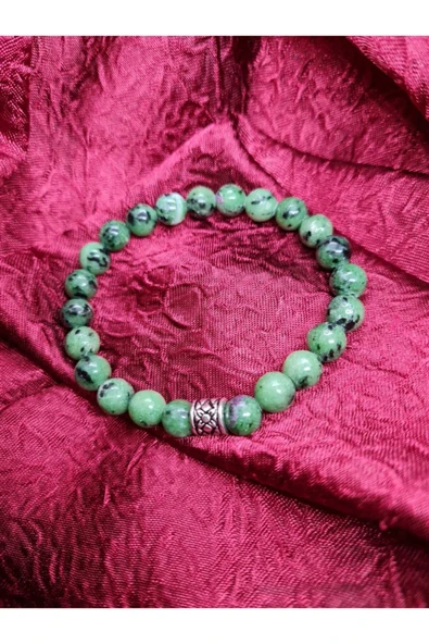 GÜMÜŞTEL EL SANATLARI Sertifikalı Zeosit Doğal Taş Bileklik 8mm Aaa Kalite