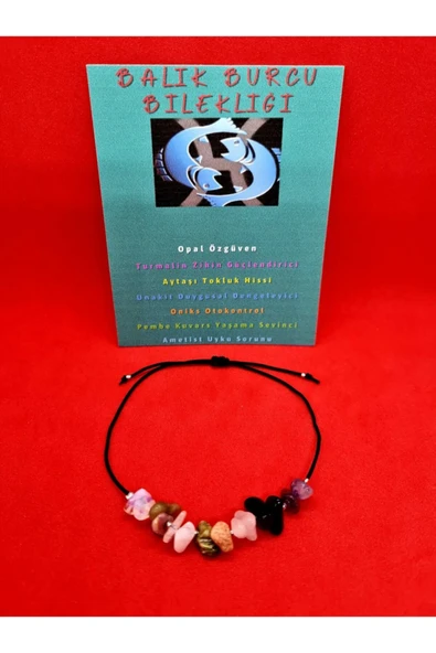 GÜMÜŞTEL EL SANATLARI Sertifikalı Balık Burcu Bileklik Doğal Taş ürün görseli 1