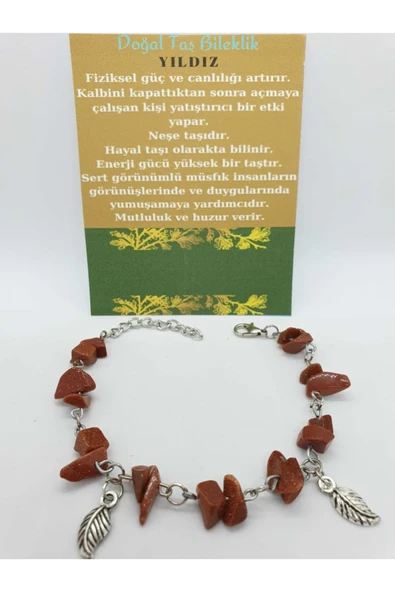 GÜMÜŞTEL EL SANATLARI Sertifikalı Yıldız Taşı Bileklik Orijinal Doğal Taş Tasarım Bileklik ürün görseli 1