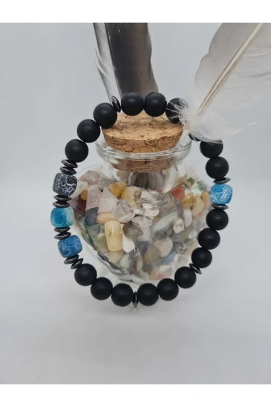 GÜMÜŞTEL EL SANATLARI Sertifikalı Doğal Taş Küp Akik , Hematit , Oniks ürün görseli 1