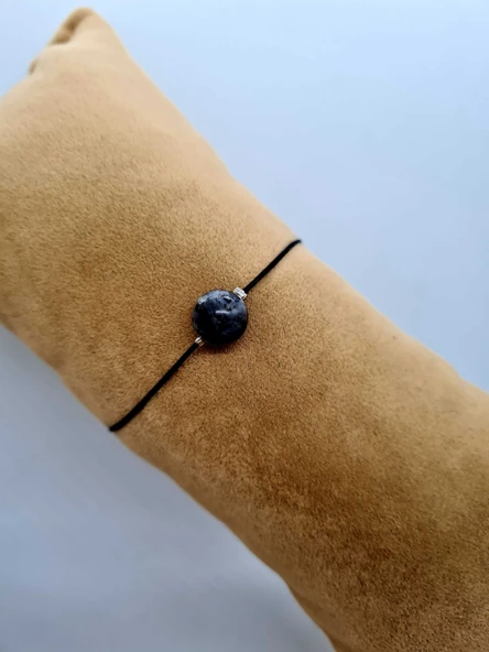 GÜMÜŞTEL EL SANATLARI Sertifikalı Labradorit Doğal Taş Bileklik 10 Mm - Resim 2