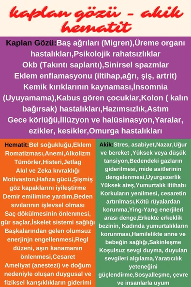 GÜMÜŞTEL EL SANATLARI Sertifikalı Doğal Taş Kaplan Gözü Akik Hematit Taşı Tasarım Bileklik - Resim 6