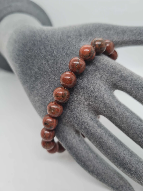 GÜMÜŞTEL EL SANATLARI Sertifikalı Jasper Doğal Taş Bileklik 8mm - 2
