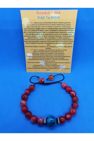 GÜMÜŞTEL EL SANATLARI Sertifikalı Doğal Akik Krizokol Taşı Tasarım Bileklik ürün görseli 1