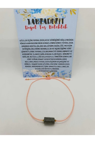 GÜMÜŞTEL EL SANATLARI Doğal Taş Labradorit Taşı Bileklik - 1