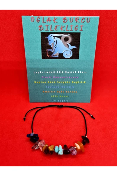 GÜMÜŞTEL EL SANATLARI Sertifikalı Oğlak Burcu Bileklik Doğal Taş ürün görseli 1