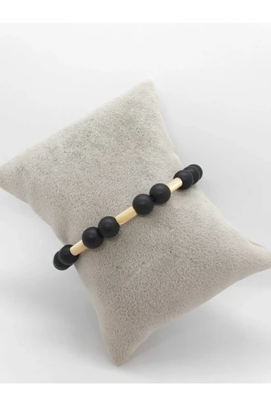 GÜMÜŞTEL EL SANATLARI Sertifikalı Sedef Ve Oniks Taşı Doğal Taş Bileklik ürün görseli 1