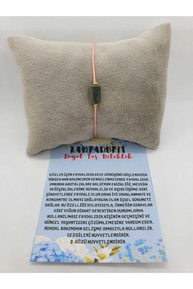GÜMÜŞTEL EL SANATLARI Doğal Taş Labradorit Taşı Bileklik - 3
