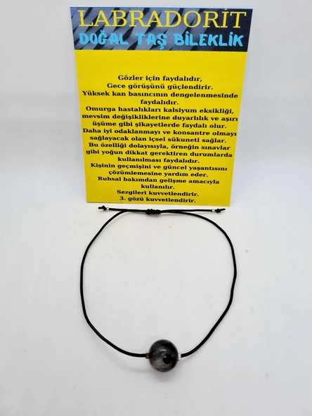 GÜMÜŞTEL EL SANATLARI Sertifikalı Labradorit Doğal Taş Bileklik 10 Mm ürün görseli 1