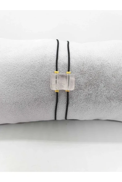 GÜMÜŞTEL EL SANATLARI Sertifikalı Pembe Kuvars Doğal Taş Tasarım Bileklik - Resim 3