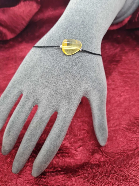 GÜMÜŞTEL EL SANATLARI Sertifikalı Doğal Ham Damla Kehribar Bileklik ürün görseli 1