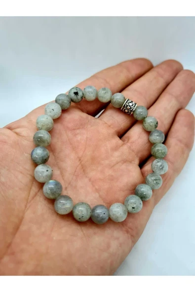 GÜMÜŞTEL EL SANATLARI Sertifikalı Labradorit Doğal Taş Bileklik 8mm ürün görseli 1