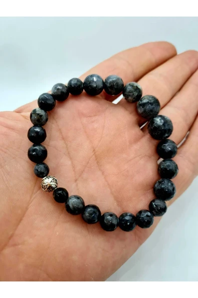 GÜMÜŞTEL EL SANATLARI Sertifikalı Labradorit Süzme Bileklik Doğal Taş