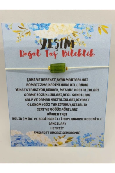GÜMÜŞTEL EL SANATLARI Sertifikalı Doğal Taş Yeşim Taşı Bileklik - Resim 3
