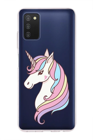 PrintiFy  Samsung Galaxy A03s 4g Uyumlu Kapak Unicorn Tasarımlı Şeffaf Silikon Kılıf