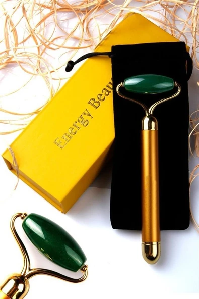 Gümüştel Özel Kutulu Ve Keseli Aventurin Taşı Face Roller Masaj Taşı Titreşimli Ve Manuel Kullanım ürün görseli 1