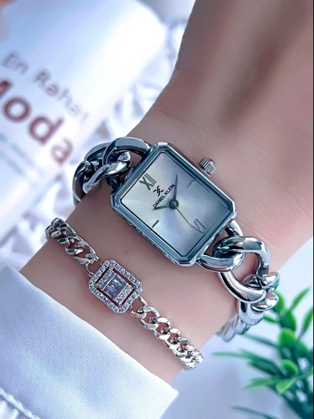 Daniel Klein Spor Zincir Kordon Köşeli Seri 2 Yıl Garantili Kadın Kol Saati+Bileklik BDK.001A2.4 ürün görseli