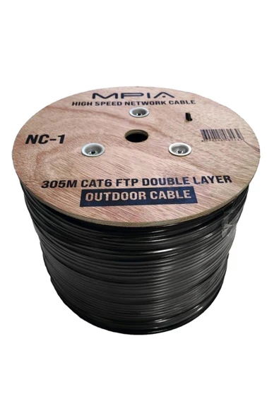MPİA NC-1 CAT6 FTP ÇİFT KATMANLI DIŞ ORTAM NETWORK İNTERNET KABLOSU 305 M