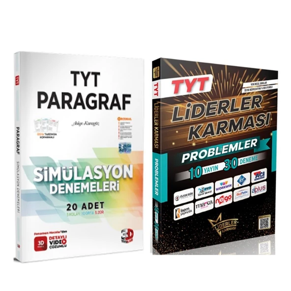 3D TYT Paragraf ve Liderler Karması Problemler Deneme Seti 2 Kitap