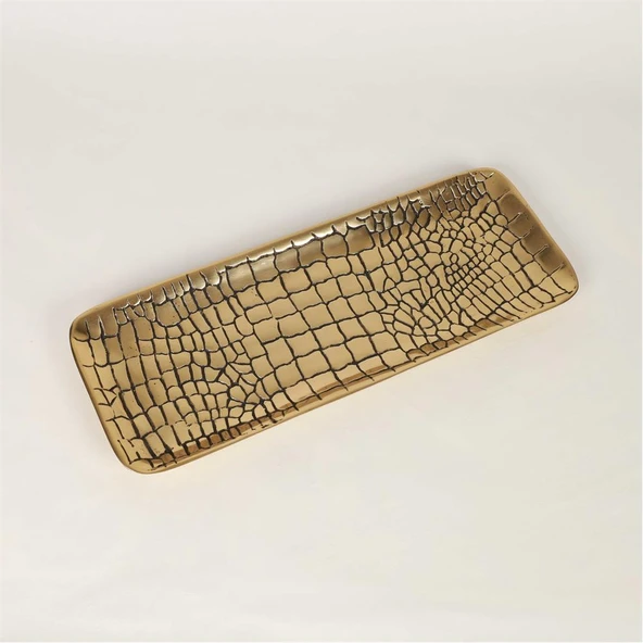 Vitale Metal Krokodil Dikdörtgen Tabak 15*41*2 cm