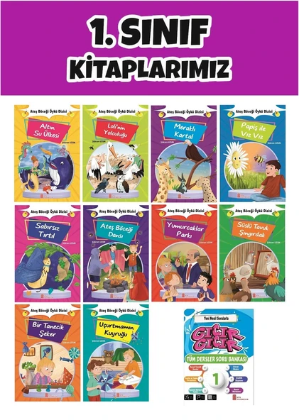 Ata 1.Sınıf 2.Dönem Yeni Nesil Sorularla Gıcır Gıcır Soru Bankası + 10 lu Okuma Hikaye Seti 3 ürün görseli 1