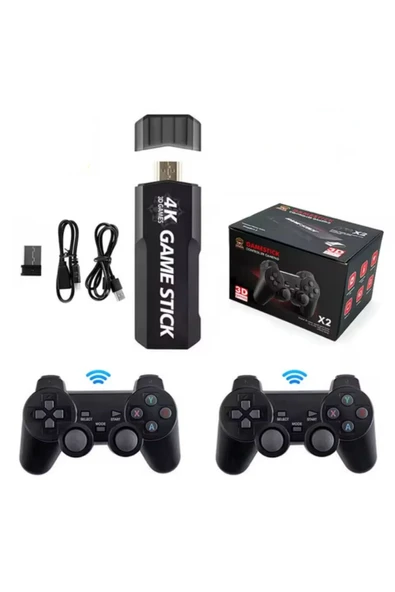 X2 Gamestick 3D Retro Video oyunu konsol 2.4G kablosuz kontrolörleri SEGA/PSP/PS1/PES OYUNLU