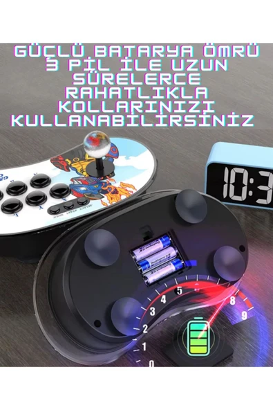 A16 Oyun Konsolu 2.4G Bağlantılı Tv-Pc Uyumlu 10.000 Oyunlu Atari Konsol Pilli Işıklı 3D 2D - 4