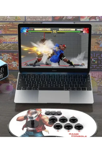 A16 Oyun Konsolu 2.4G Bağlantılı Tv-Pc Uyumlu 10.000 Oyunlu Atari Konsol Pilli Işıklı 3D 2D - 7