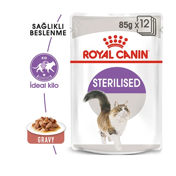 Royal Canin Gravy Sos İçinde Kısırlaştırılmış Yetişkin Kedi Konservesi 85gr - Resim 3