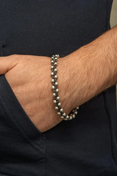 Örgü Top Model 925 Gümüş Bileklik