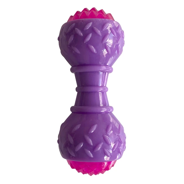 Playfull Aktivite Sesli ve Işıklı Köpek Oyuncak Dumbel 5x15 cm Mor - 2