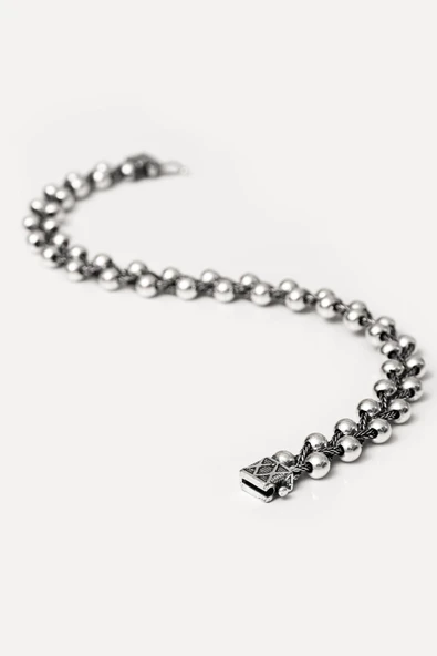 Örgü Top Model 925 Gümüş Bileklik - 8